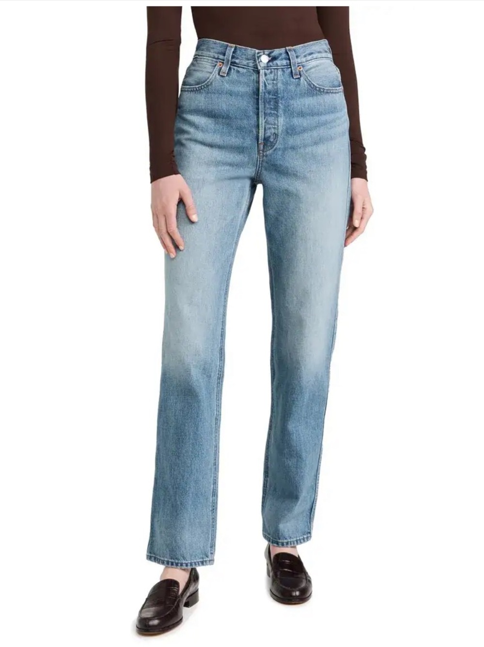 NWT Alex Mill Carla High Rise Straight in Vintage Light Wash 28